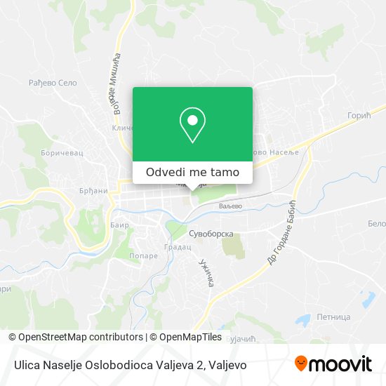 Ulica Naselje Oslobodioca Valjeva 2 mapa