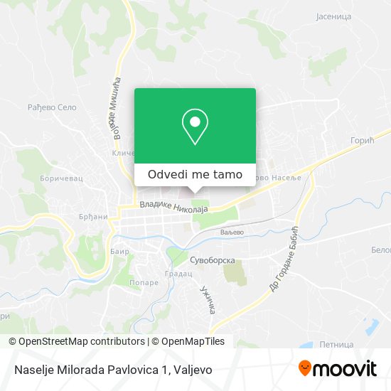 Naselje Milorada Pavlovica 1 mapa