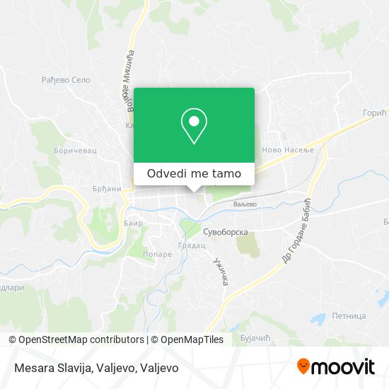 Mesara Slavija, Valjevo mapa