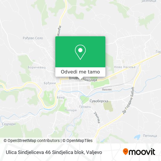 Ulica Sindjeliceva 46 Sindjelica blok mapa
