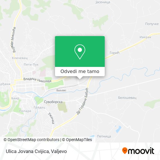 Ulica Jovana Cvijica mapa