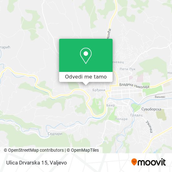 Ulica Drvarska 15 mapa