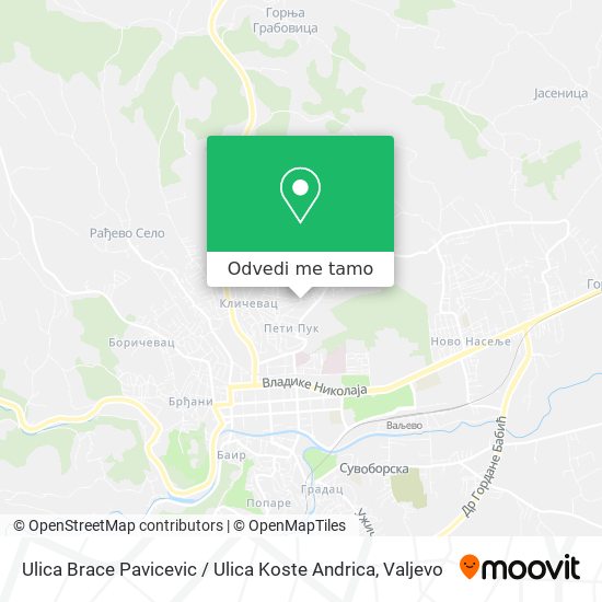 Ulica Brace Pavicevic / Ulica Koste Andrica mapa