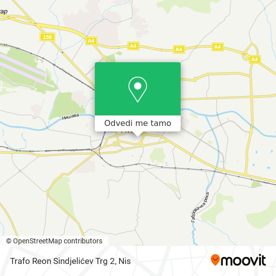 Trafo Reon Sindjelićev Trg 2 mapa