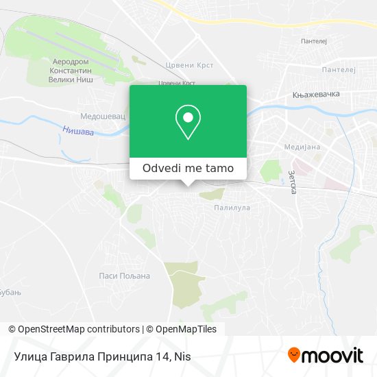 Улица Гаврила Принципа 14 mapa