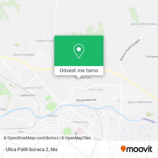 Ulica Palih boraca 2 mapa