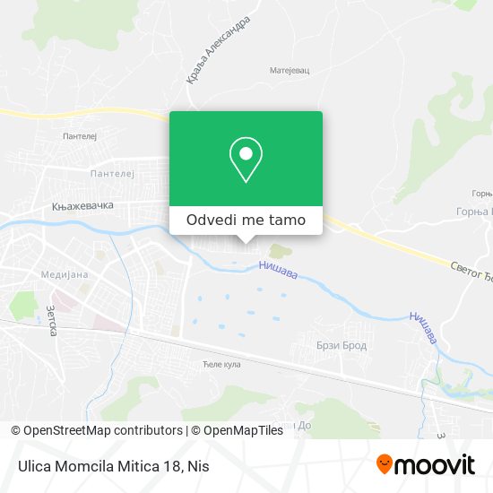 Ulica Momcila Mitica 18 mapa