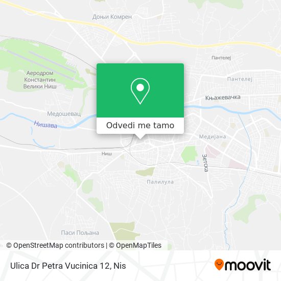 Ulica Dr Petra Vucinica 12 mapa