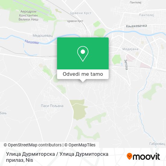 Улица Дурмиторска / Улица Дурмиторска прилаз mapa