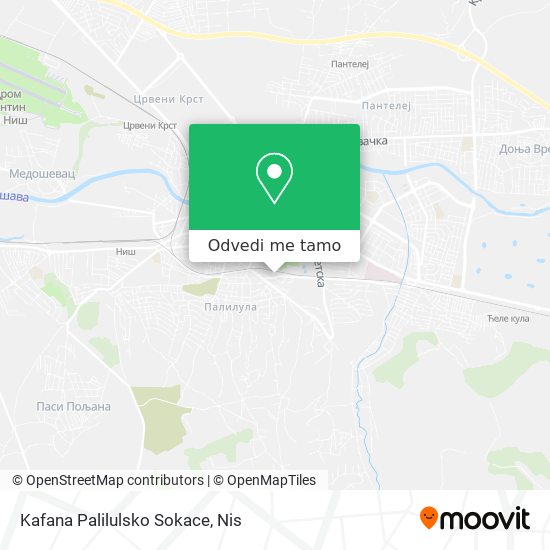 Kafana Palilulsko Sokace mapa