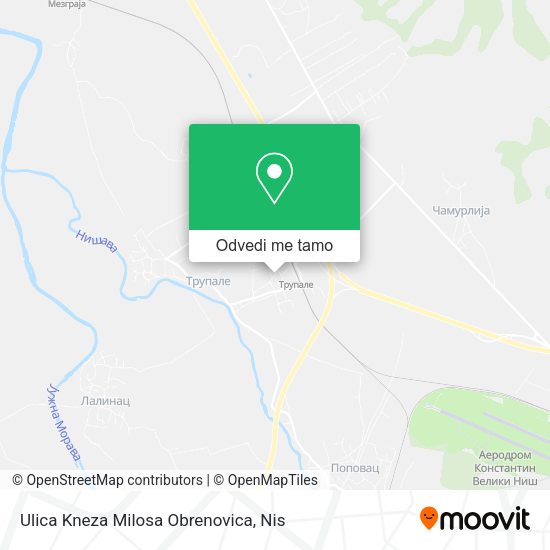 Ulica Kneza Milosa Obrenovica mapa