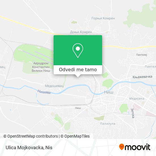Ulica Mojkovacka mapa