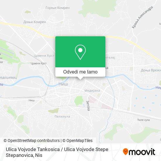 Ulica Vojvode Tankosica / Ulica Vojvode Stepe Stepanovica mapa