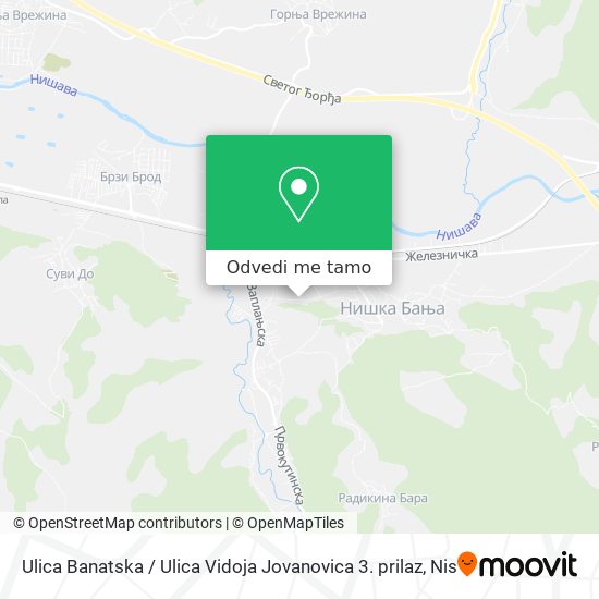 Ulica Banatska / Ulica Vidoja Jovanovica 3. prilaz mapa
