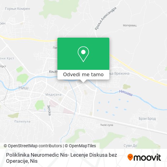 Poliklinika Neuromedic Nis- Lecenje Diskusa bez Operacije mapa