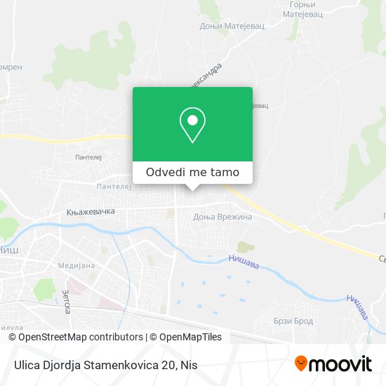 Ulica Djordja Stamenkovica 20 mapa