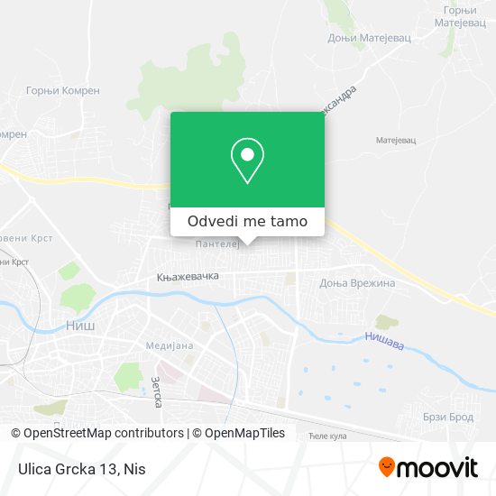 Ulica Grcka 13 mapa