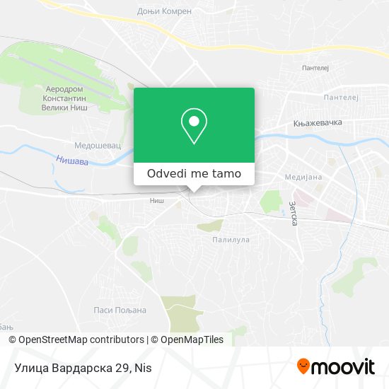 Улица Вардарска 29 mapa