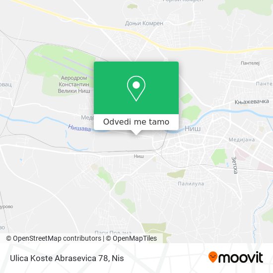 Ulica Koste Abrasevica 78 mapa