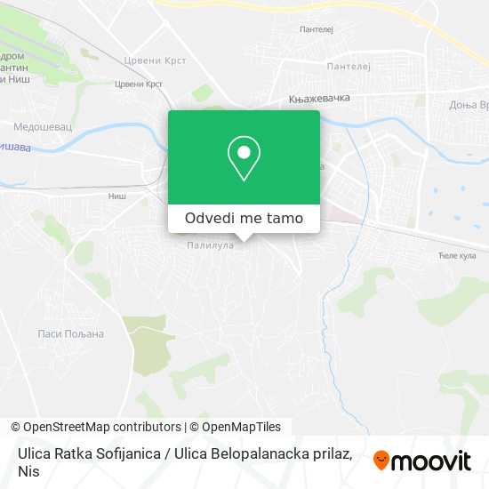Ulica Ratka Sofijanica / Ulica Belopalanacka prilaz mapa