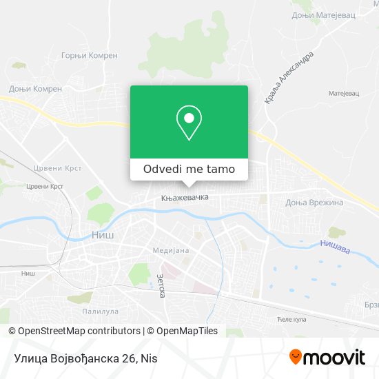 Улица Војвођанска 26 mapa