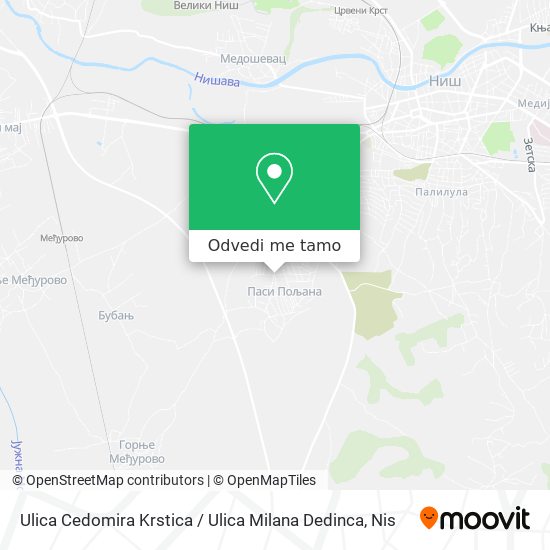 Ulica Cedomira Krstica / Ulica Milana Dedinca mapa