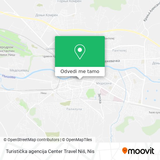 Turistička agencija Center Travel Niš mapa