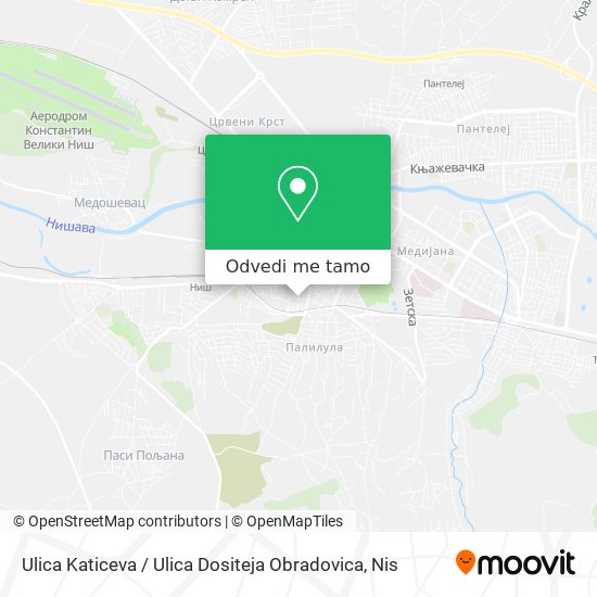 Ulica Katiceva / Ulica Dositeja Obradovica mapa