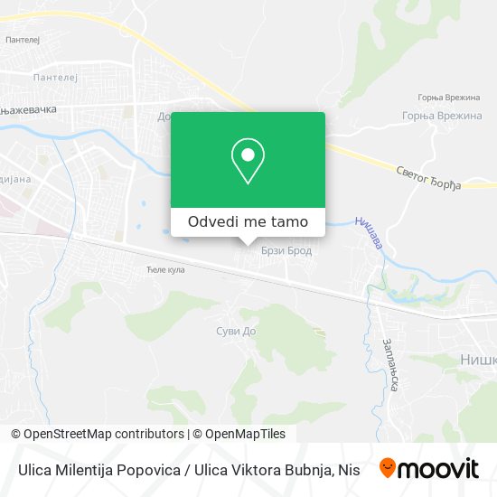 Ulica Milentija Popovica / Ulica Viktora Bubnja mapa