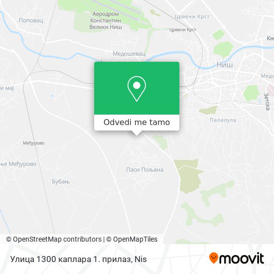 Улица 1300 каплара 1. прилаз mapa