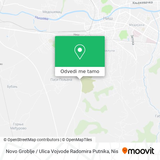 Novo Groblje / Ulica Vojvode Radomira Putnika mapa