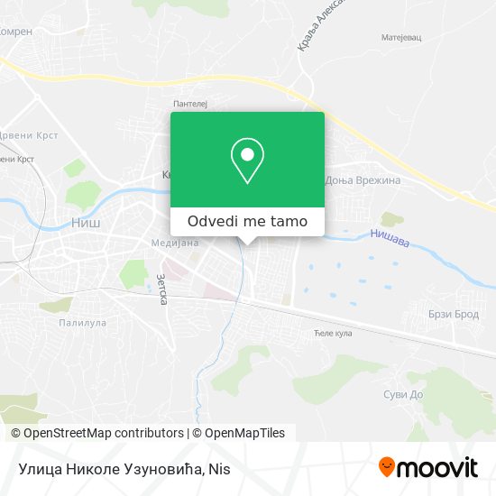 Улица Николе Узуновића mapa