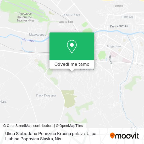 Ulica Slobodana Penezica Krcuna prilaz / Ulica Ljubise Popovica Slavka mapa