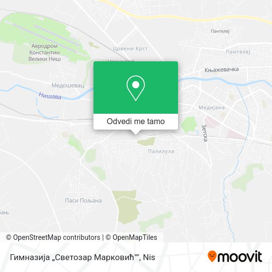 Гимназија „Светозар Марковић"" mapa