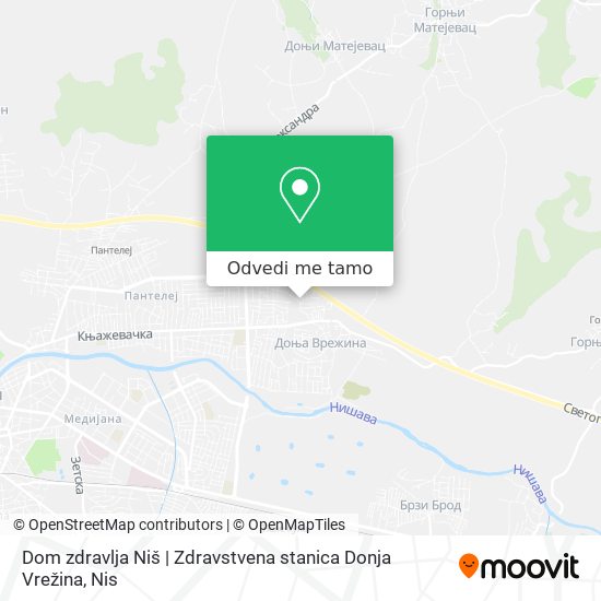 Dom zdravlja Niš | Zdravstvena stanica Donja Vrežina mapa