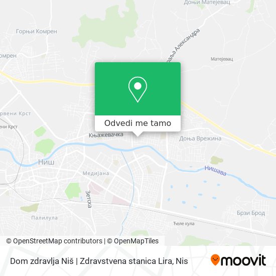 Dom zdravlja Niš | Zdravstvena stanica Lira mapa