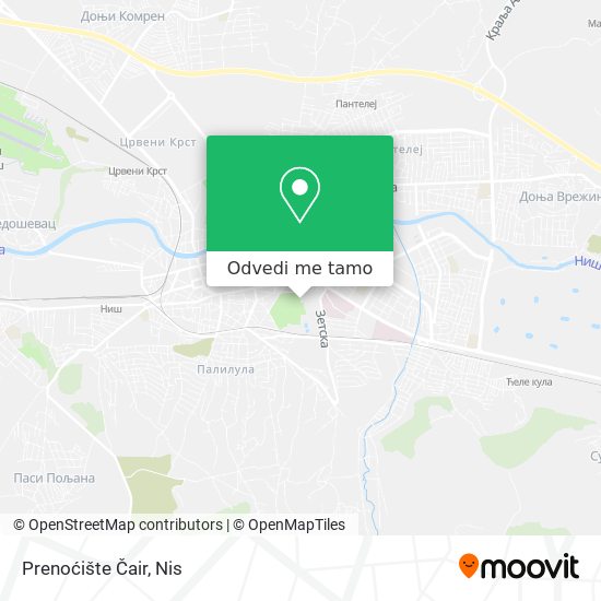 Prenoćište Čair mapa