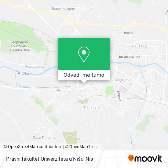 Pravni fakultet Univerziteta u Nišu mapa