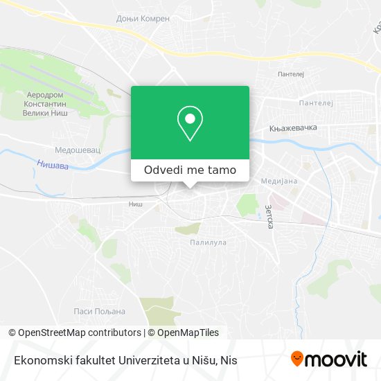 Ekonomski fakultet Univerziteta u Nišu mapa