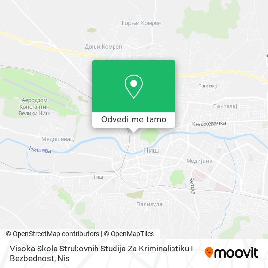 Visoka Skola Strukovnih Studija Za Kriminalistiku I Bezbednost mapa