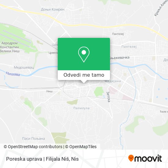 Poreska uprava | Filijala Niš mapa