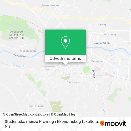 Studentska menza Pravnog i Ekonomskog fakulteta mapa