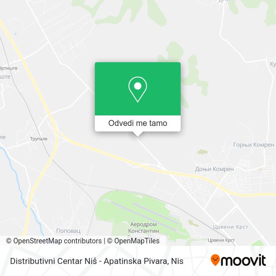 Distributivni Centar Niš - Apatinska Pivara mapa