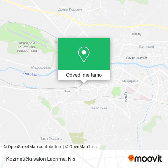 Kozmetički salon  Lacrima mapa