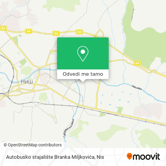 Autobusko stajalište Branka Miljkovića mapa