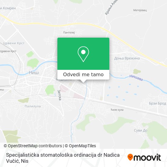 Specijalistička stomatološka ordinacija dr Nadica Vučić mapa