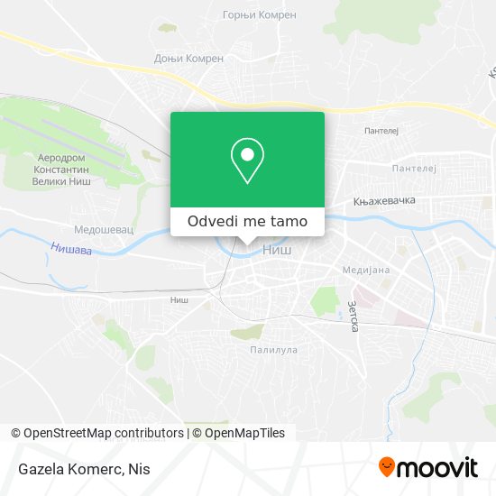 Gazela Komerc mapa