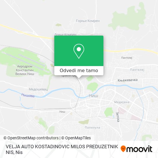 VELJA AUTO KOSTADINOVIC MILOS PREDUZETNIK NIS mapa