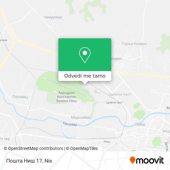 Пошта Ниш 17 mapa