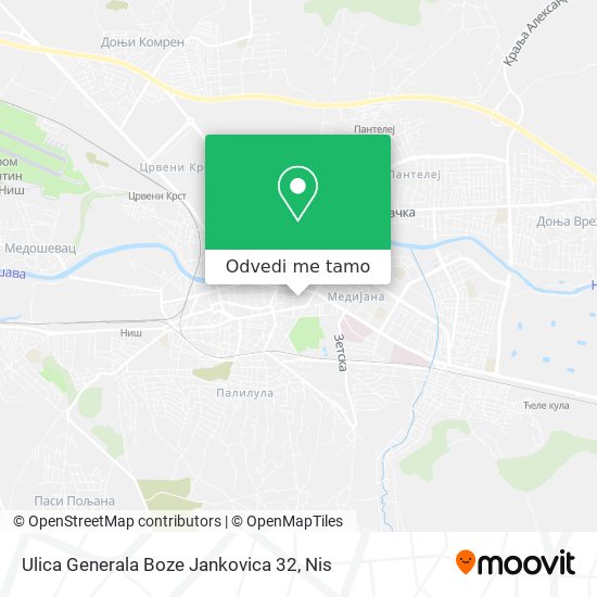 Ulica Generala Boze Jankovica 32 mapa